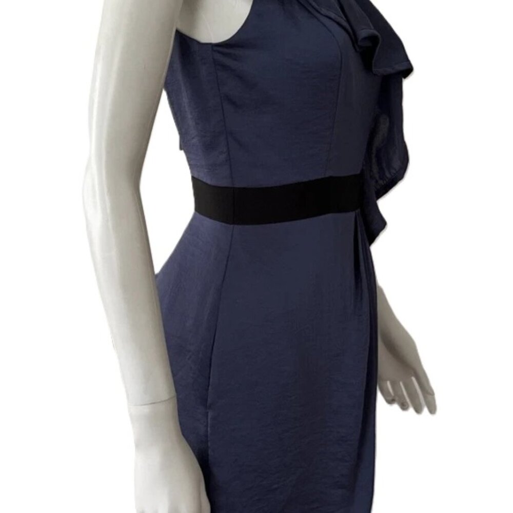 BCBGeneration Blue Smoke Sexy One Shoulder Party Dress w/Ruffle Sz-8 NWT $128.00 - Picture 4 of 9